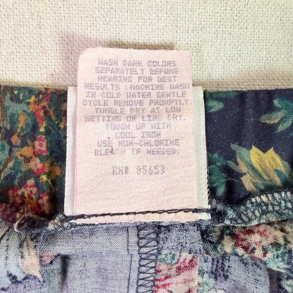 Vintage 90s Koret Floral Rose Midi Skirt Women's 4 Petite Romantic Button Front - Picture 12 of 14